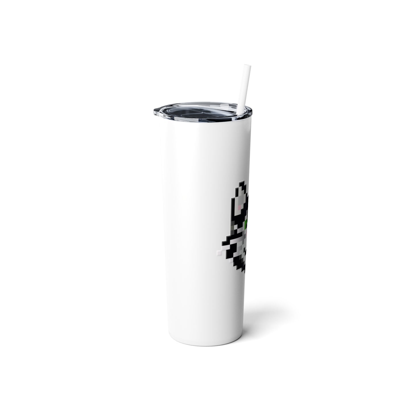 Catsky Skinny Steel Tumbler with Straw, 20oz
