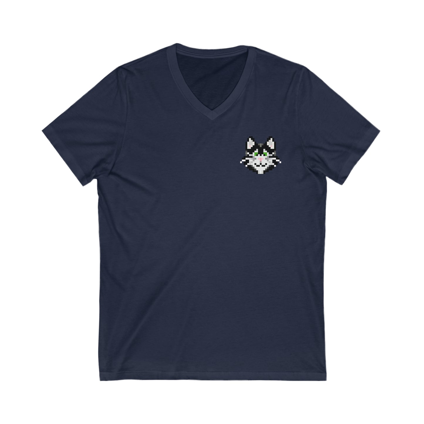 Small Logo Catsky Unisex Jersey Short Sleeve V-Neck Tee