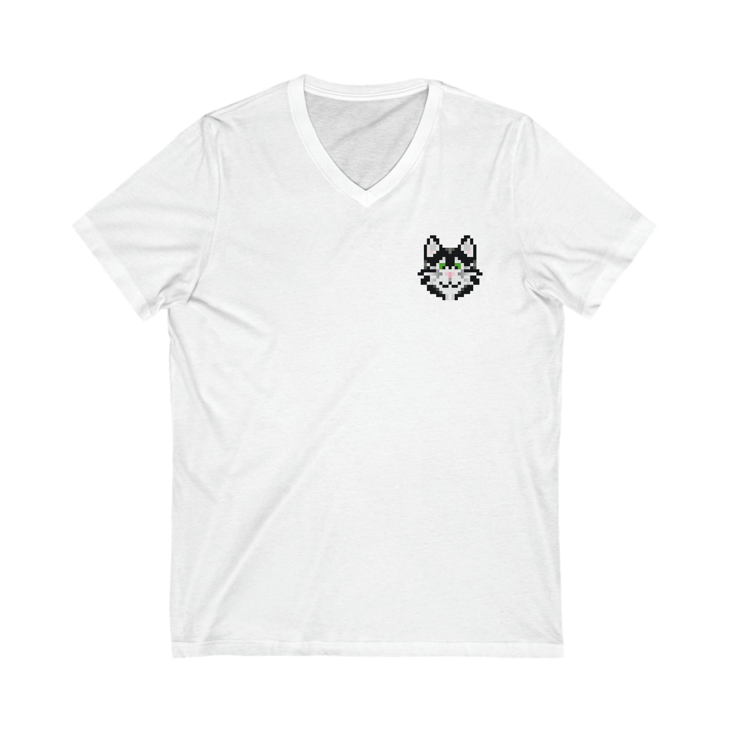 Small Logo Catsky Unisex Jersey Short Sleeve V-Neck Tee