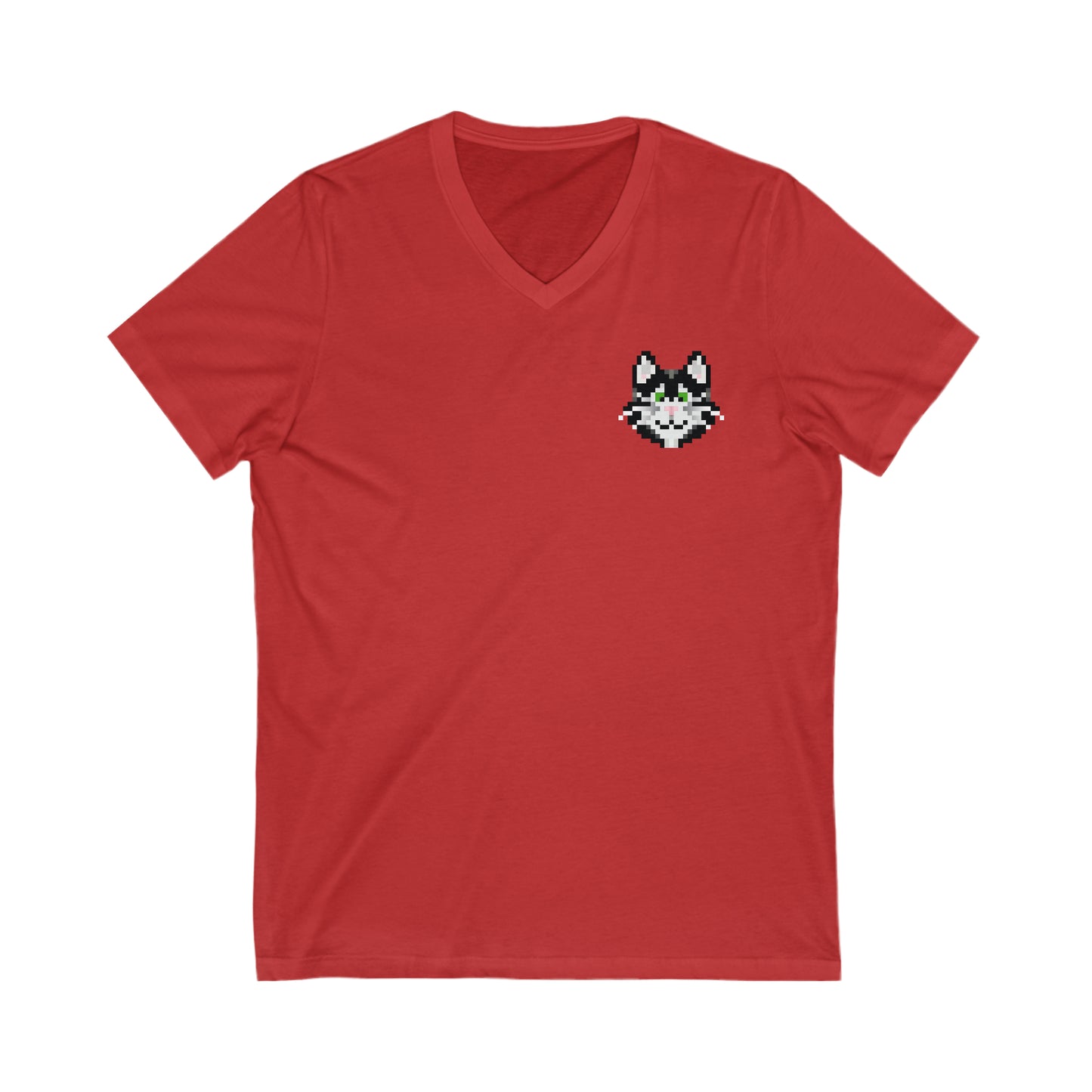 Small Logo Catsky Unisex Jersey Short Sleeve V-Neck Tee