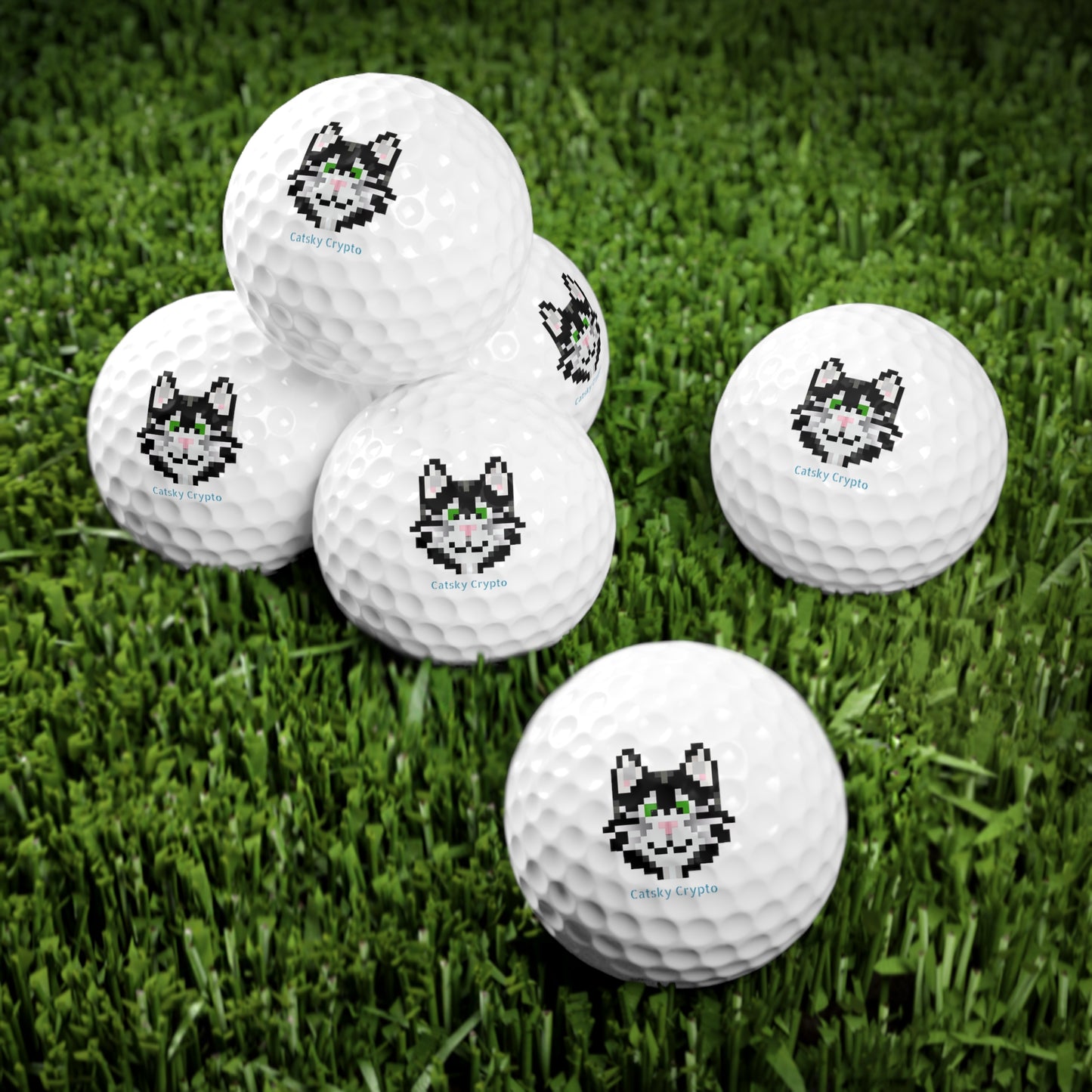 Purrrrrfect Catsky Golf Balls, 6pcs