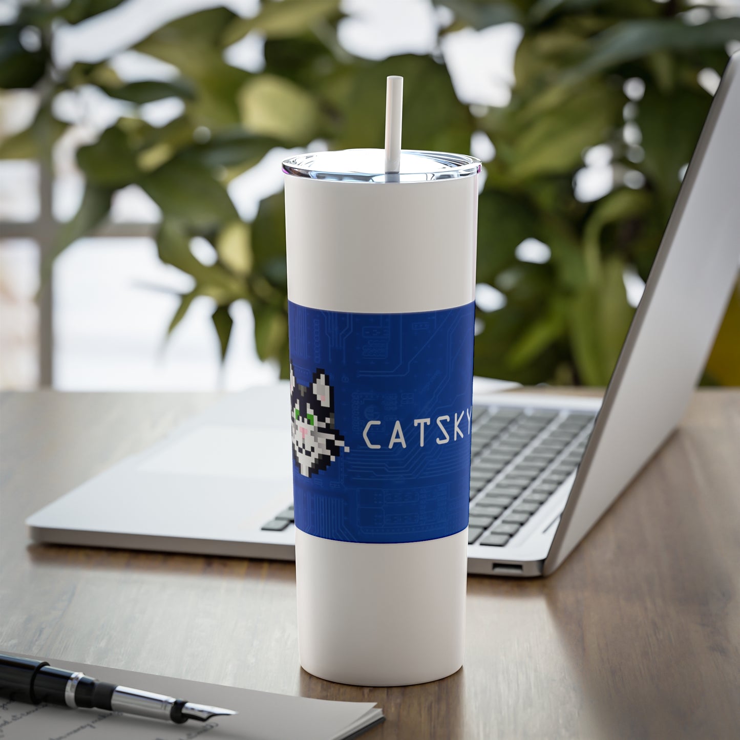 Skinny Steel Tumbler with Straw, 20oz