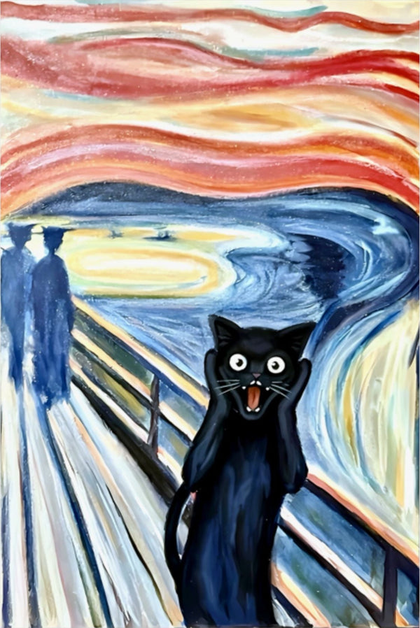 Screaming Cat Poster —The Scream Matte Vertical Art Print