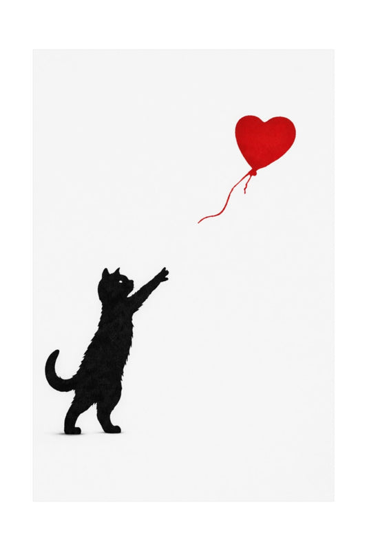 Cat With Balloon Poster