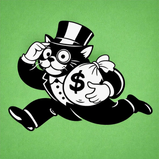 Retro Monopoly Man Money Cat Poster